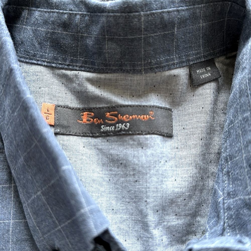 Ben Sherman Button-down windowpane long sleeve  size L